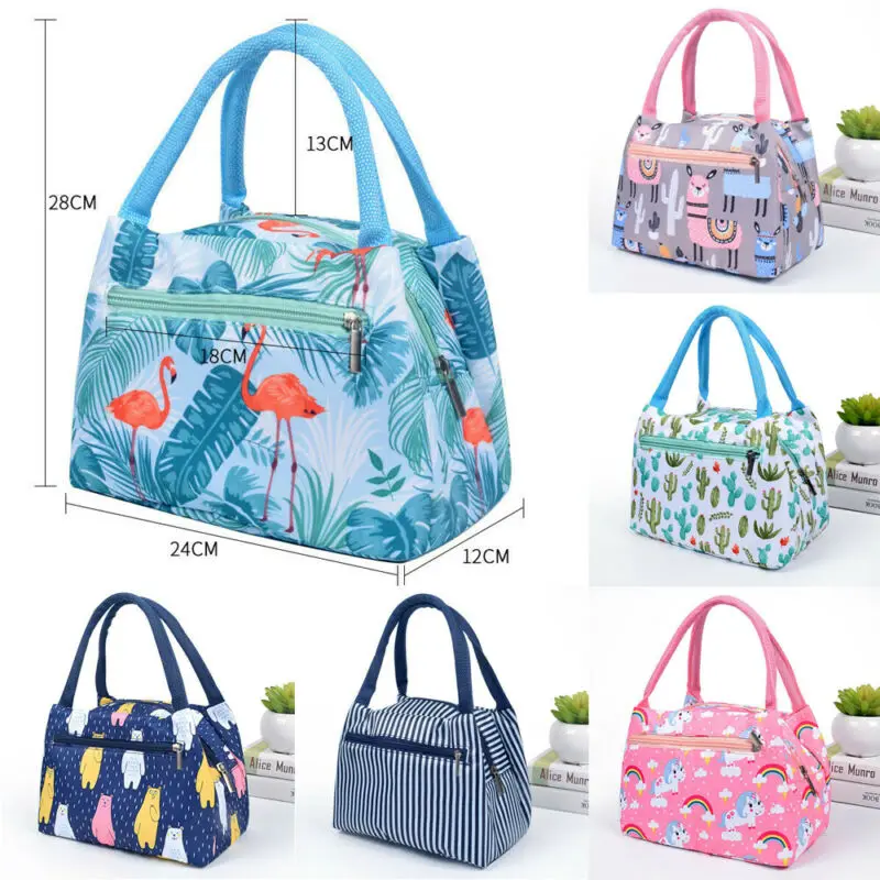 Adults Women Girls Portable Insulated Lunch Bag Box Picnic Waterproof Tote