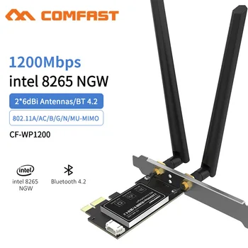 

Dual band 1200Mbps Intel 8265AC PCI-E / NGFF Wireless Adapter 2.4G/5Ghz 802.11ac/b/g/n Bluetooth 4.2 For WIN7 8 10