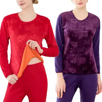 

2Pcs 2019 Thermal Underwear Sexy Ladies Clothes Winter Seamless Antibacterial Warm Intimates Print Long Johns Women Shaped Sets