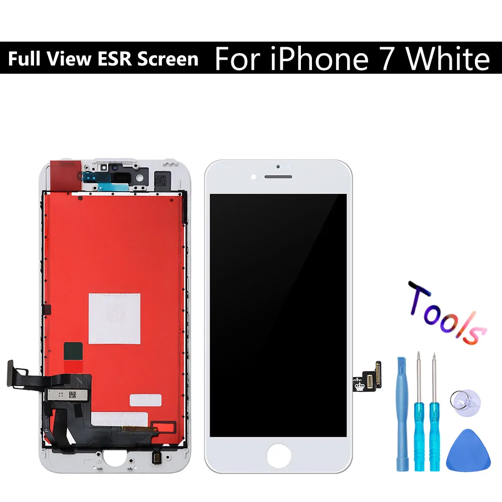 Skup Dotykowy wyświetlacz LCD pełny widok ESR Digitizer z ekranem AAAA + montaż moduł dla iPhone 6S 7 8 PLUS wymiana czarny biały kompletny