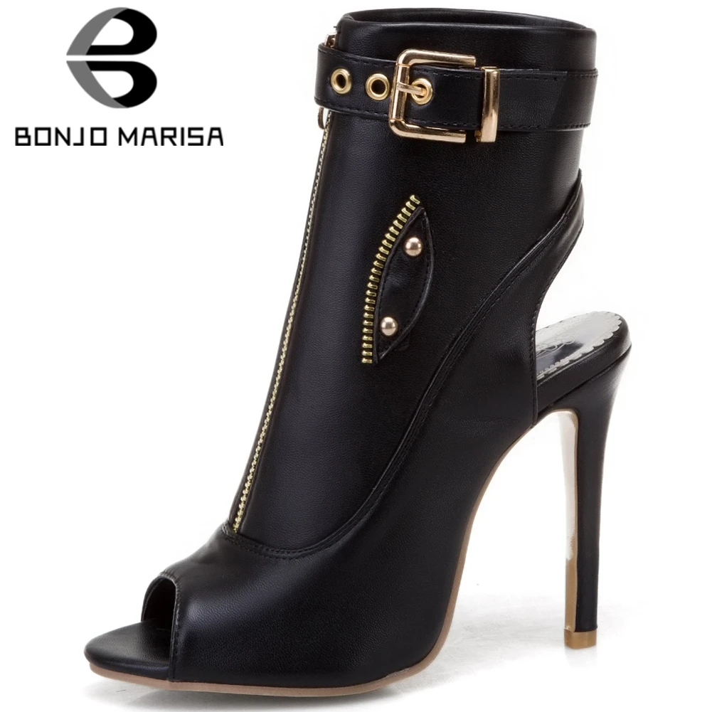 

BONJOMARISA 2020 New Brand Elegant Peep Toe Sandals Fashion Slingbacks Gladiator Sandals Women Summer High Heels Shoes Woman