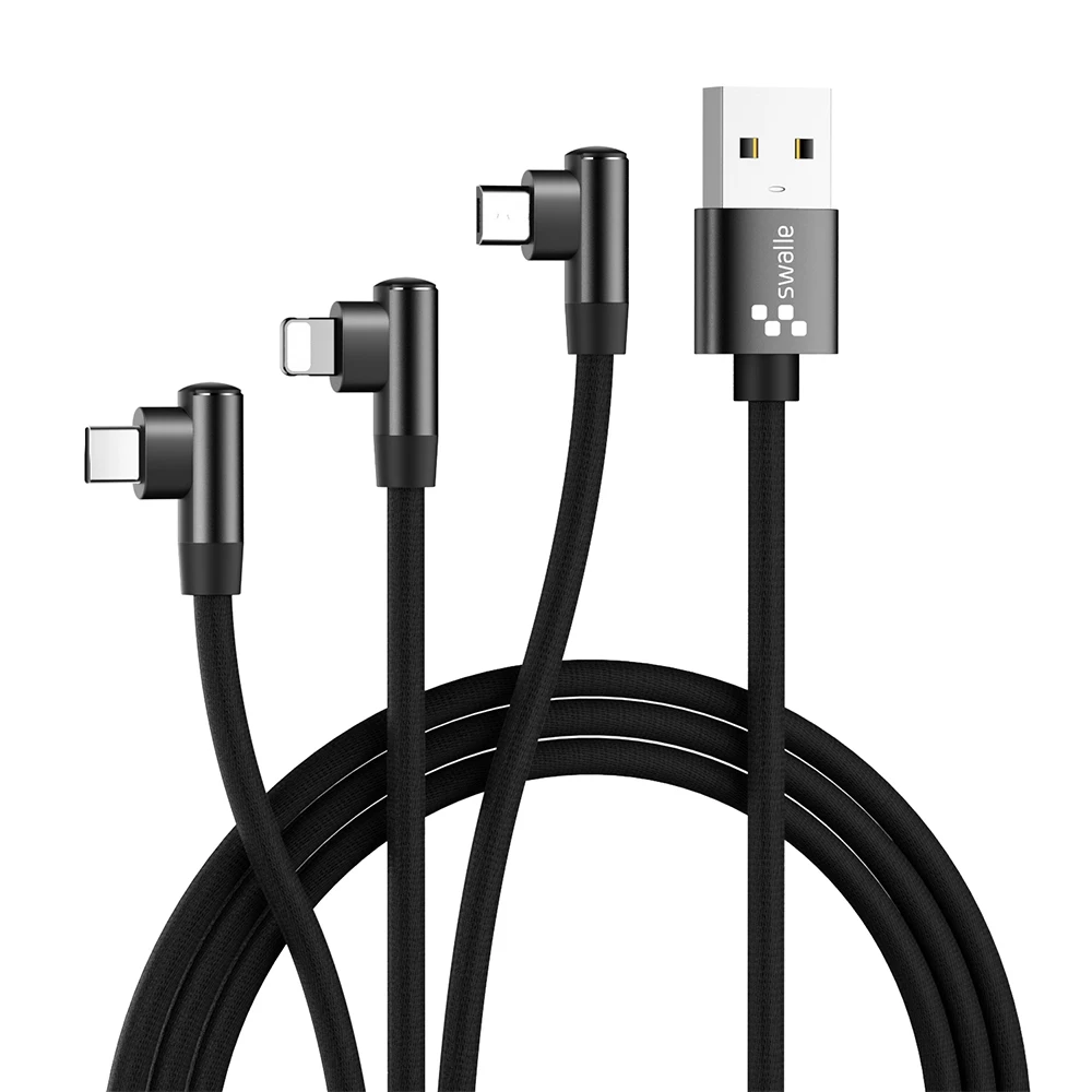 Swalle 3 в 1 быстрый зарядный usb-кабель для iPhone 7 X XS Max XR type C Micro для huawei Xiaomi кабели для передачи данных несколько шнур зарядного устройства - Цвет: 3 in 1