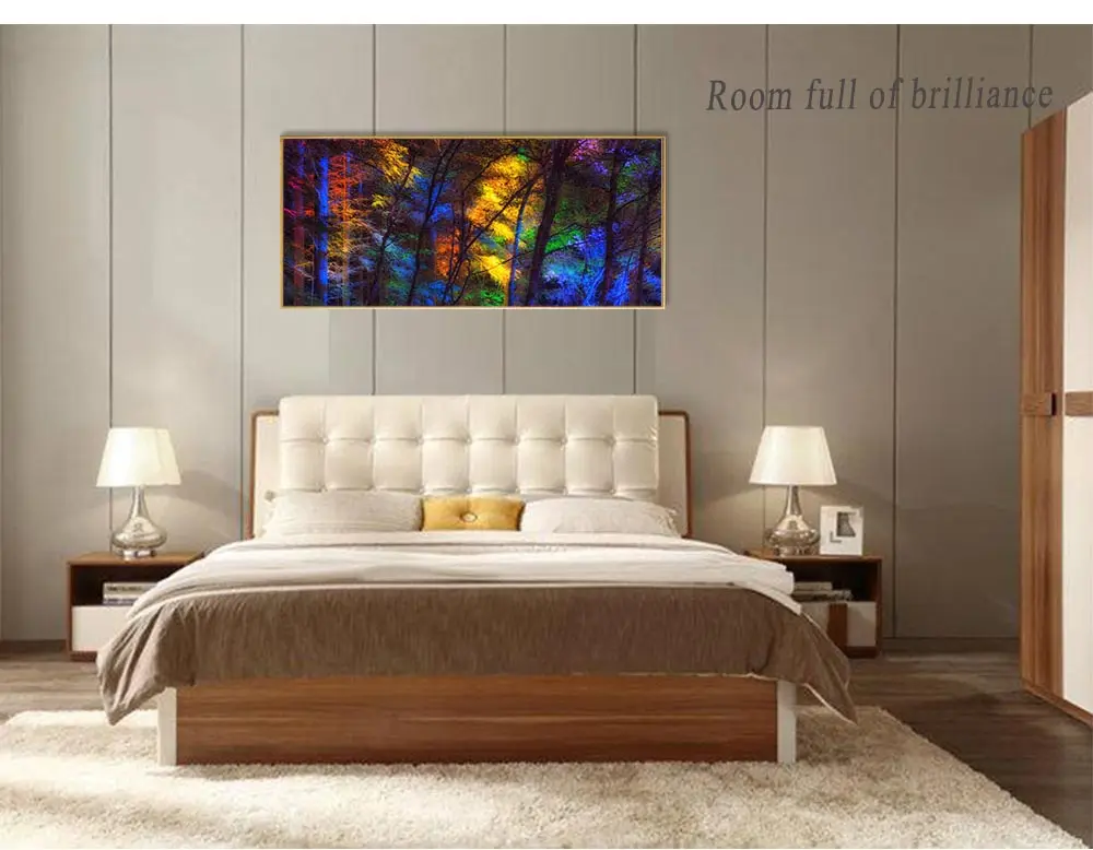 DDHH Wall Art Large Size Colorful Forest Trees Canvas Poster Art Prints Modern For Living Room Home Decorative Picture