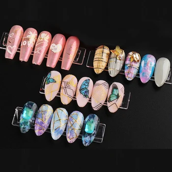 

50Pcs False Nail Tips Nail Art Display Stand Practice Acrylic Gel Polish Holder Strip Manicure Showing Tools