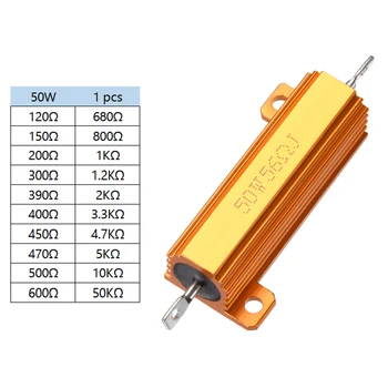 

uxcell 50W 0.01-6.8R 5% Aluminum Housing Resistor Screw Tap Chassis Mounted Aluminum Case Wirewound
