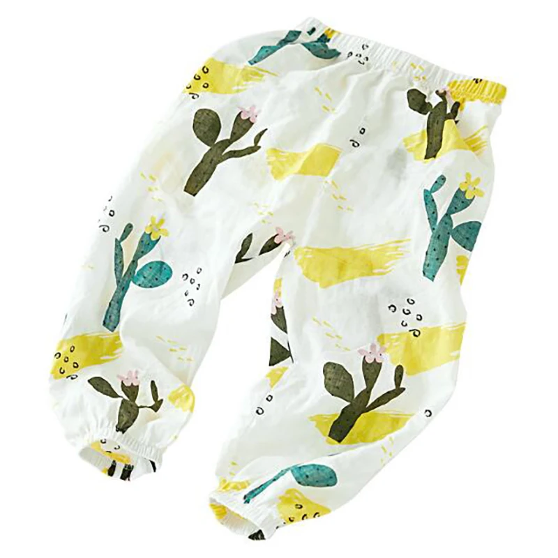 Брюки для маленьких девочек и мальчиков летние штаны с широкими штанинами