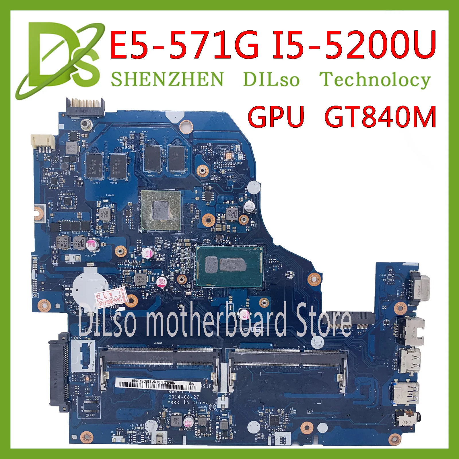KEFU LA-B991P материнская плата для Acer E5-571G V3-571G E5-571 E1-572 ноутбука тест I5-5200U GT840M-2GB