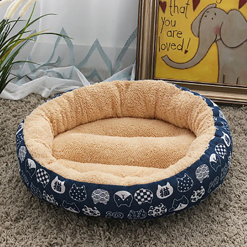 

FUNABKY 50*12cm Cotton Waterproof Soft Round Dog Bed for Small Medium Dogs Washable Breathable Handwash Pet Dog Beds