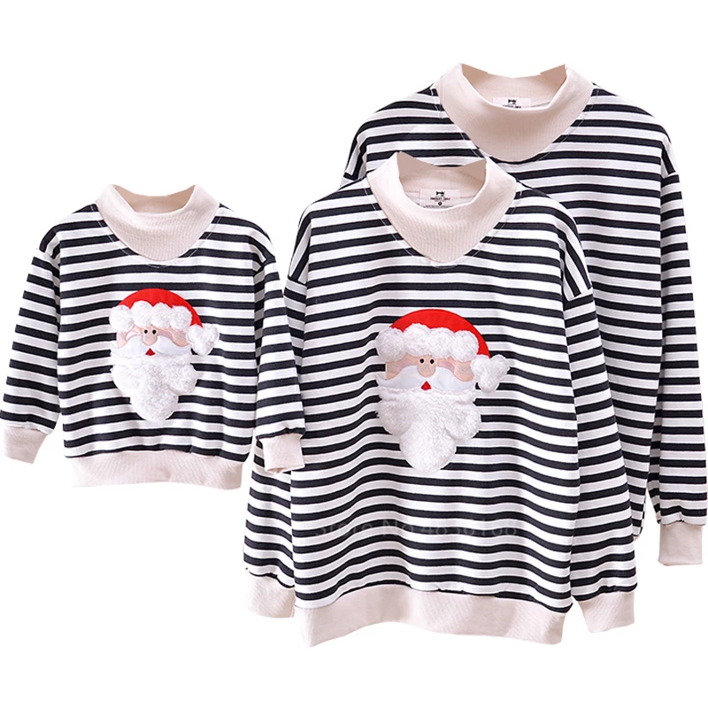 Коллекция года; одежда для всей семьи; Новогодние рождественские свитера; 18 цветов; Рождественская Пижама с Санта-Клаусом и оленем для девочек; свитшот для взрослых и детей; Одинаковая одежда - Цвет: Color15