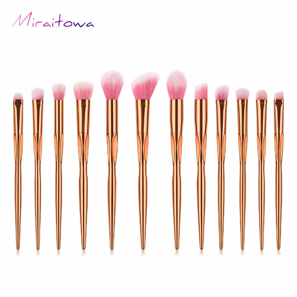 Metal Color Makeup Brushes Cosmetic Face Foundation Power Eyeshadow Blush Make Up Brush Kit Pincel Maquiagem