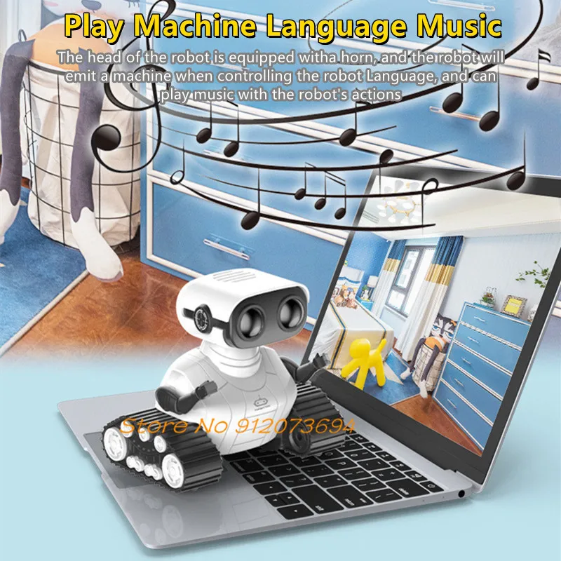 Intelligent Remote Control Interactive Robot 2 Hours Simulated Crawler Design Auto Demo LED Lights Dynamic Music RC Electric Toy 5