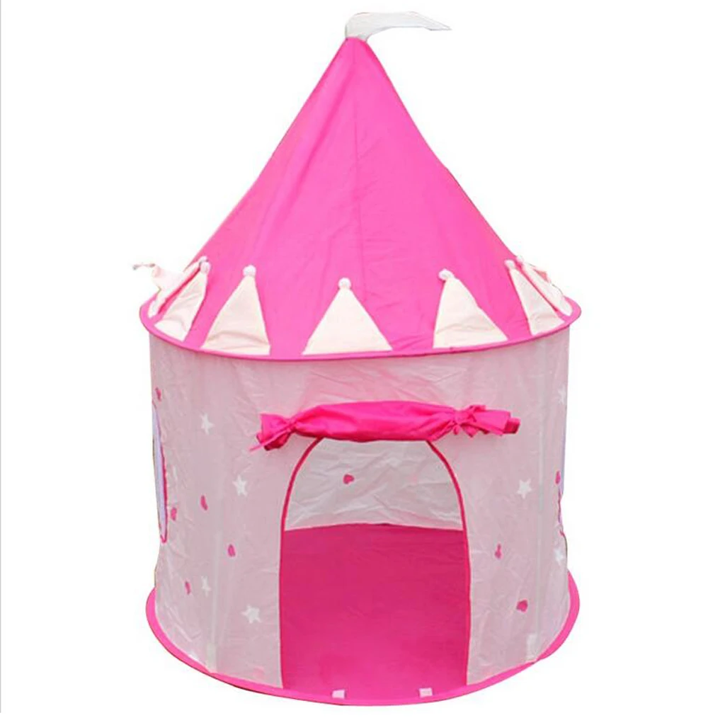 Portable Travel -up Play Tent Pink Girls Playhouse Castle House Hut Toy