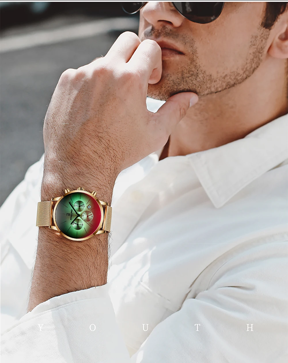 Binbond Relógio Top Marca de Luxo Cronógrafo Relógio Masculino Moda Colorido Vidro à Prova d Água Esporte Relógios para Homens Relógio de Pulso - Image 5