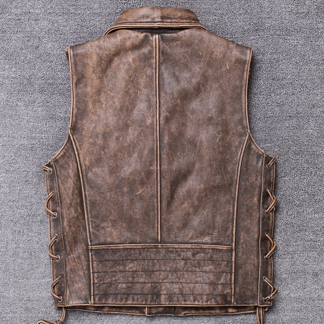 Autumn Genuine Vest Head Layer Thickness Cowhide Do Used Clothing