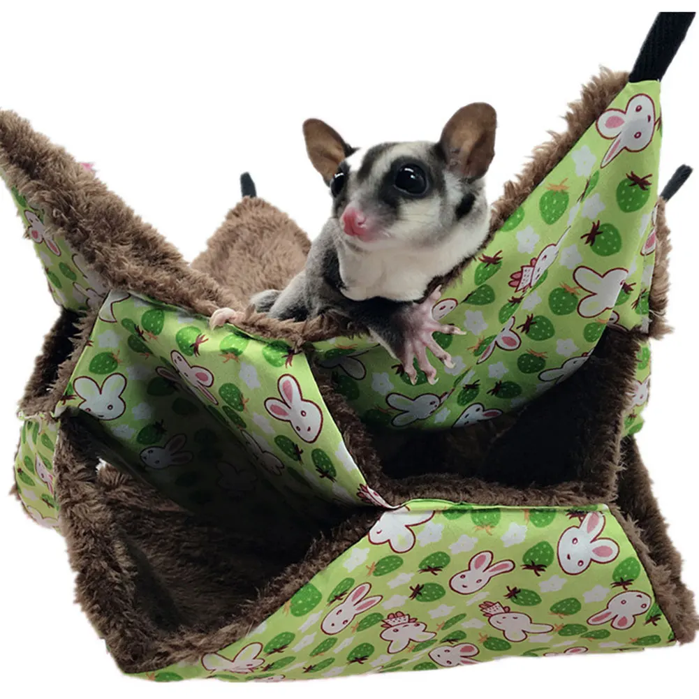 Ferret домик игрушка птица сон маленький домашний гамак подвесная клетка подвесное удобное гнездо кровать кошка белка теплый плюшевый хомяк кролик - Цвет: Зеленый