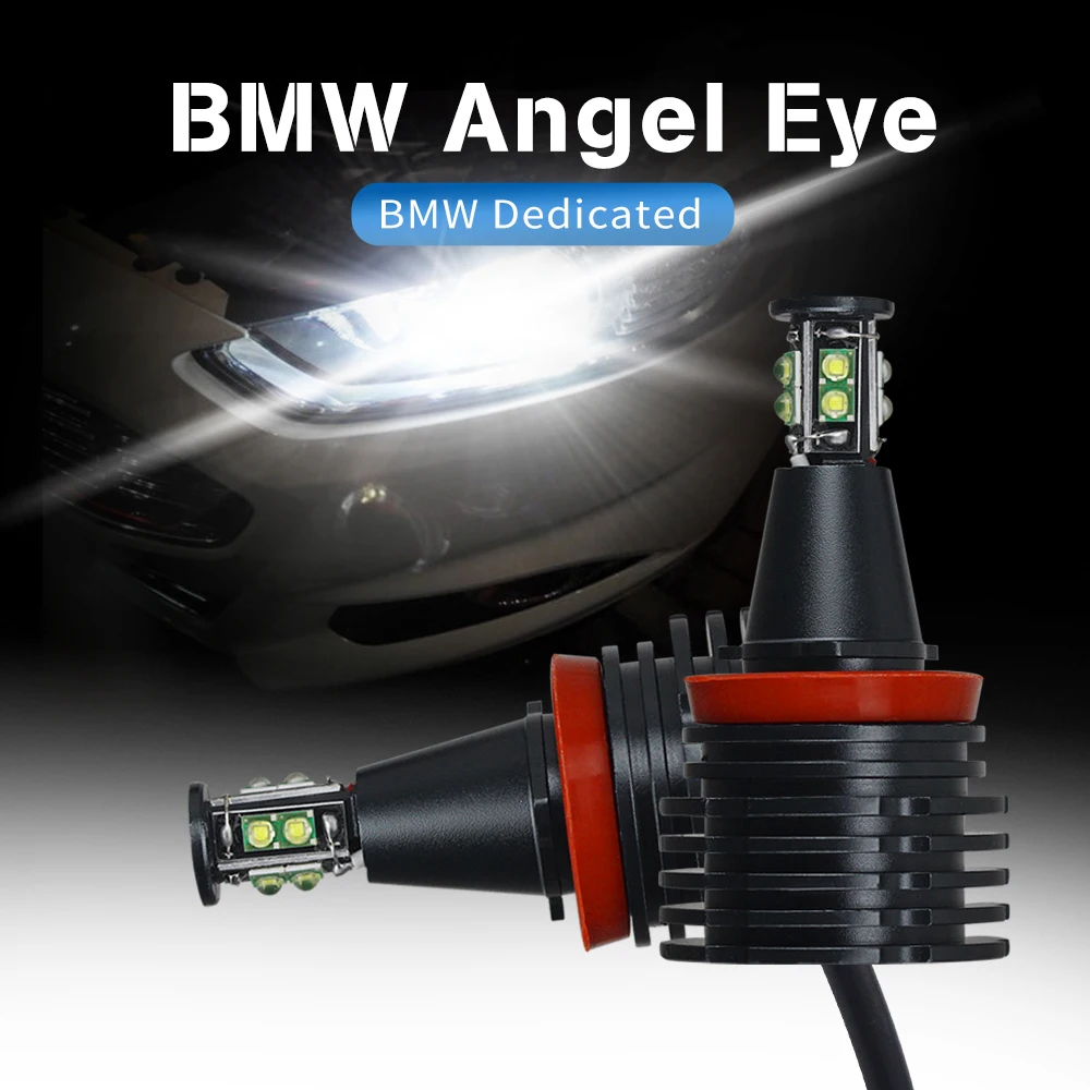 

2X H8 CREE LED Angel Eye Light 80W Canbus Error Free Car Fog Lamps Headlight For BMW E60 E87 X5 E70 E92 E91 E89 E90 E61 E63 E64