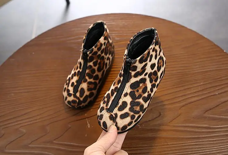 Autum Winter Child Casual Boots Leopard Boys Girls Soft Warm Shoes Baby Sport Shoes Children Toddler Shoes Brand Kids Boots