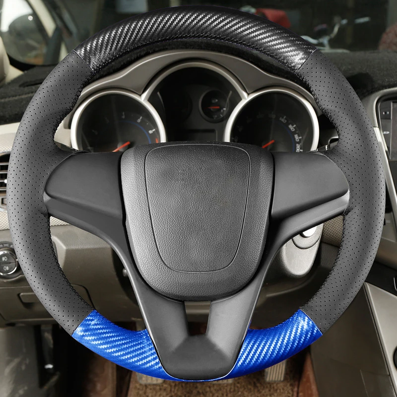 DIY Плетеный чехол для рулевого колеса из углеродного волокна для Chevrolet Cruze 2009- Aveo Orlando Holden Cruze Ravon R4