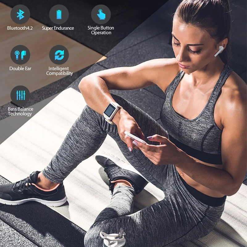 Twins Bluetooth Earphone For iPhone Air Pods Xiaomi Redmi Huawei All Smart Phone Wireless Headphone With Mic 2pcs Headset Earbud (8)