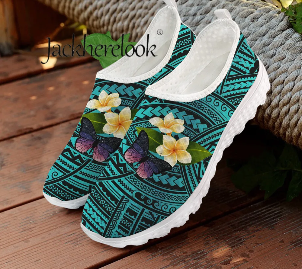 

Jackherelook Enthic Tribe Butterflies Pattern Light Weight Flats Girls Summer Mesh Loafers Ladies Anti Slip On Casual Platform