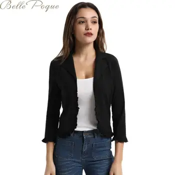 

Belle Poque Office Jacket Women Black Coats For Female Slim Long Sleeve Casual 2020 Autumn Winter Outwear Plus Size S-2XL