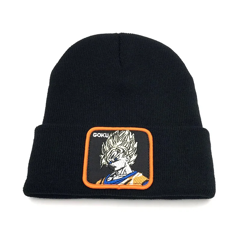 

2019 Autumn and Winter Dragon Ball Z Patch Embroidered Knitted Hat Wukong Outdoor Keep Warm Curling Woolen Cap