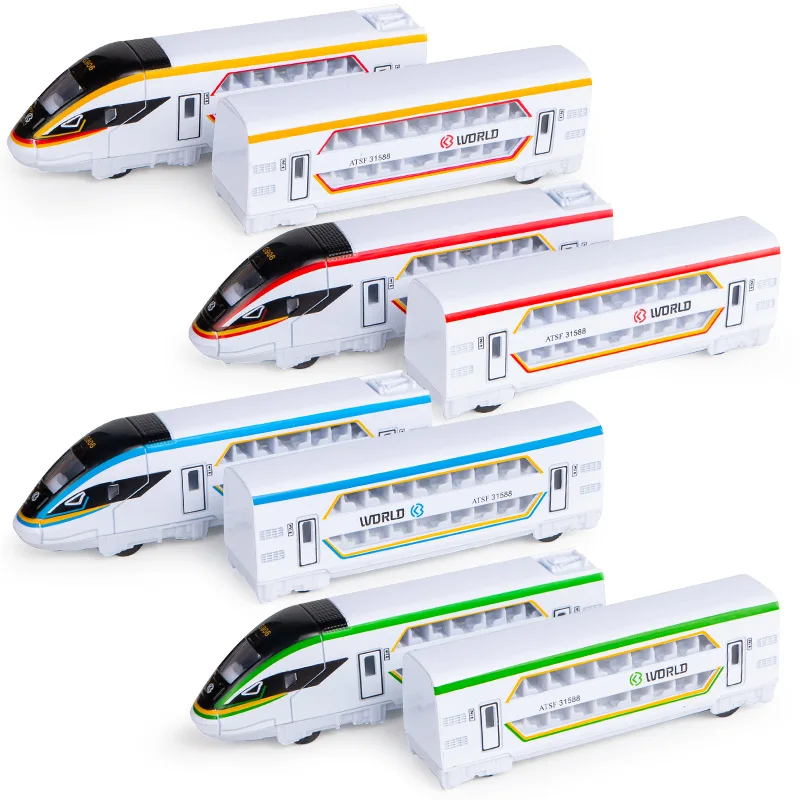

Zhenwei Train Toys Double Decker Subway Railway Model Alloy Magnetic Metal Pullback Trainwith Track Diecast Toy Boys & Toddlers