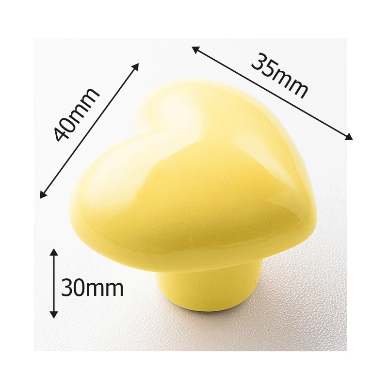 KAK Ceramic Cartoon Heart Knobs for Kids' Furniture and Cabinets
