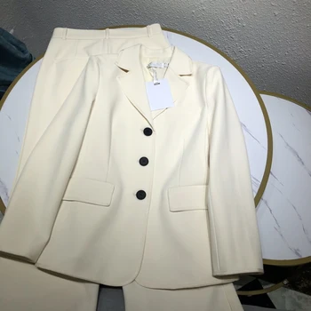 

2020 Autumn Winter New Fashion Women 2-piece office Set Blazer + Trousers Pants Two-piece Suit