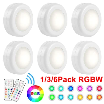 

Wireless Color Changing LED Puck Light LED Under Cabinet Light Battery Powered Counter Lighting Stick On Lights for Home D30