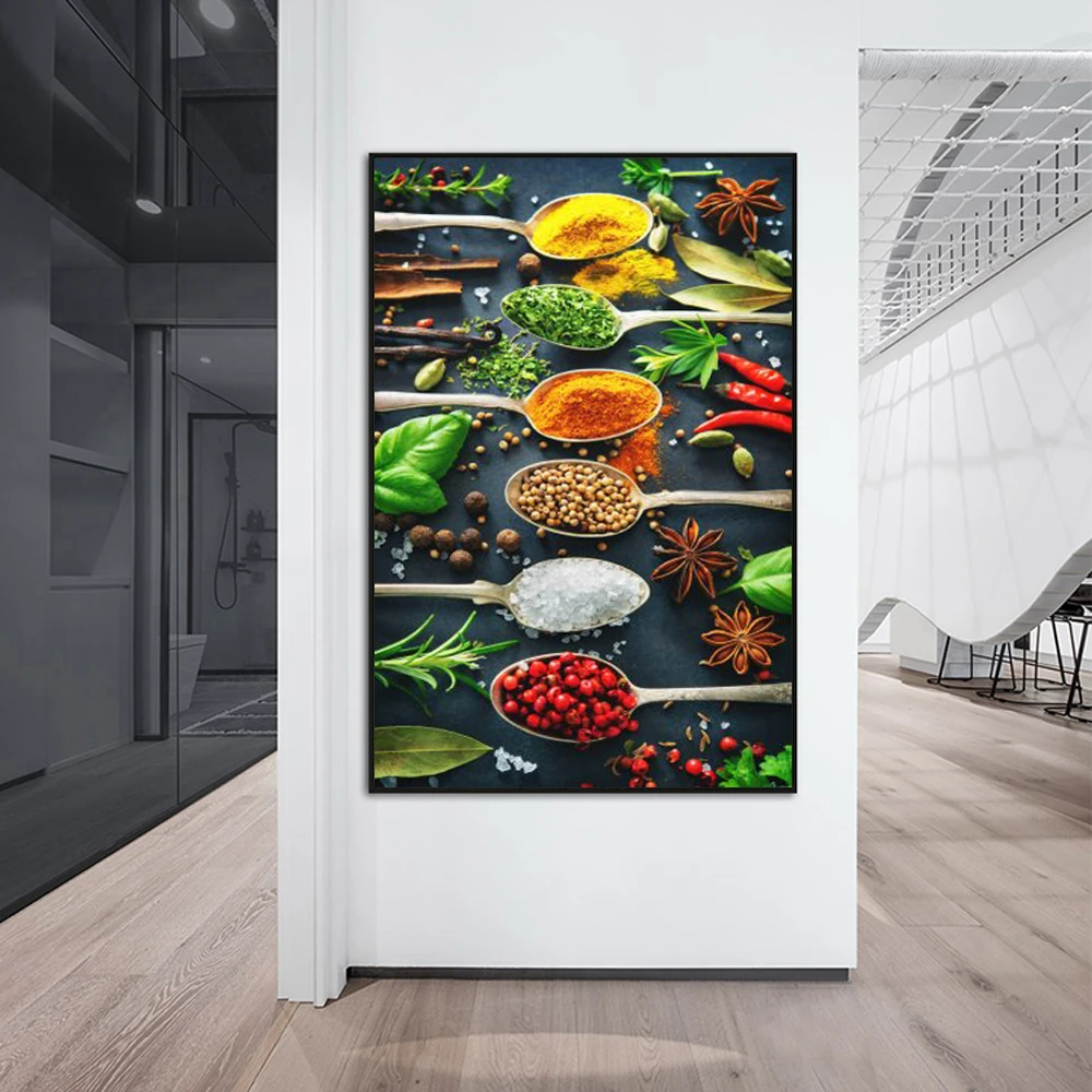 

Various Herbs and Spices Canvas Art Posters And Prints Kitchen theme Art Canvas Paintings on the Wall Art Pictures For Kitchen