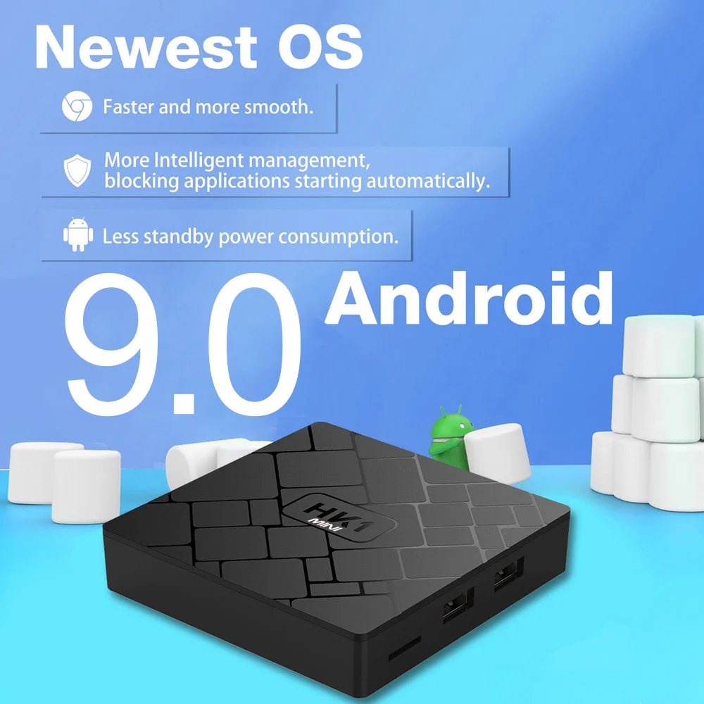 ТВ приставка HK1 Mini RK3229 Android 9 0 голосовой помощник Google Play Store медиаплеер