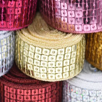 

5/10 yard Sequin Ribbon Garment Trim Lace Sewing Fabric for Stage Clothing Accessories Costume Laser Scrapbooking DIY Supplies