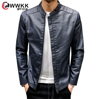 

Men Cold Protection Standing Collar Jackets Plus Velvet Leather Keep Warm Coats Solid Color Streetwear Male New Fashion Clothing