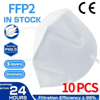 

10 PCS FFP2 Face Mask Facial Masks Filtration Maske Dust Mask Mouth Mask Protect Anti-flu Mascarillas Masque Tapabocas