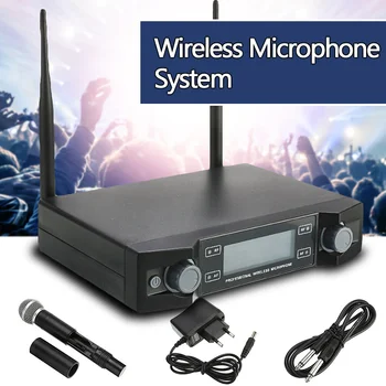 

New LO-U02 2 Handheld UHF Frequencies Dynamic Capsule 2 Channels Wireless Dual Handheld Microphone for Karaoke System Party