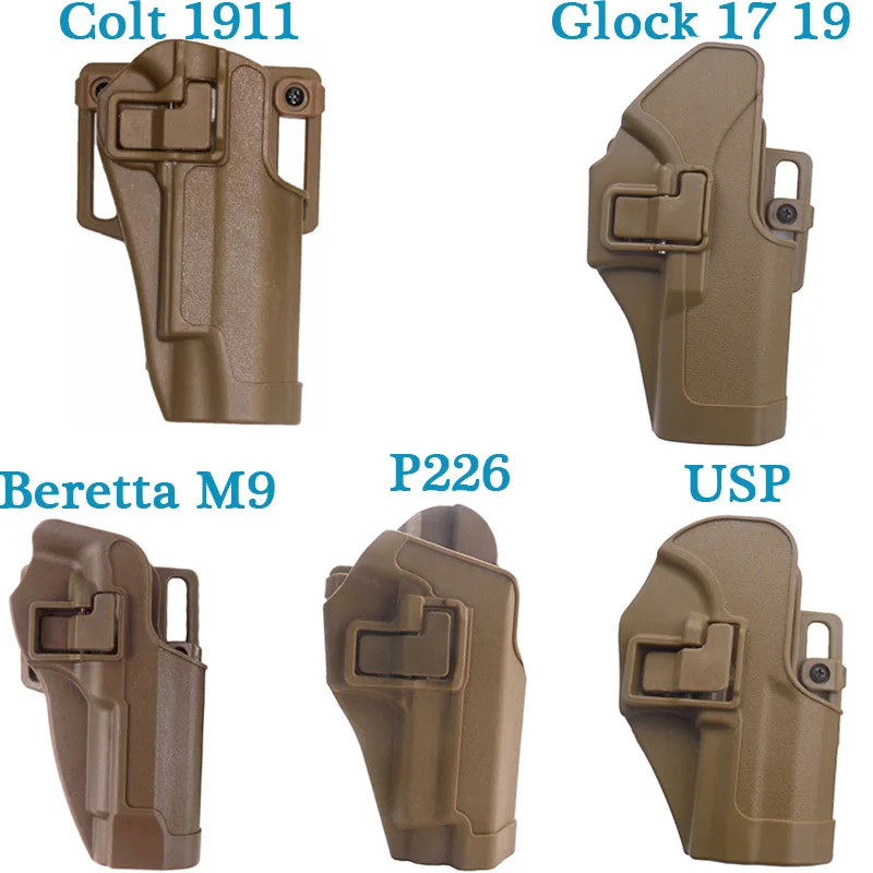 

Tactical Gun Holster For Glock 17 19 Beretta M9 Colt 1911 Sig Sauer P226 USP Airsoft Pistol Holster Bag Case Hunting Accessories