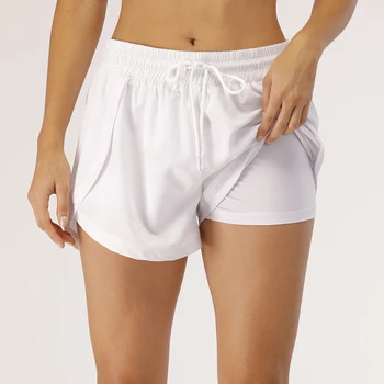 

Women's 2 in 1 Sports Shorts Capris Workout Quik Dry Shorts Drawstring Compression Gym Shorts Leggings Running Fitness Shorts