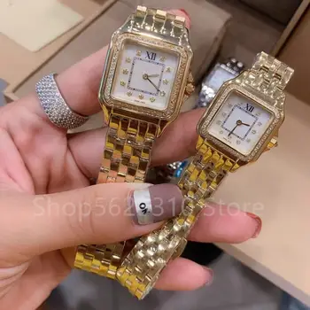 

Classic Luxury Brand square Dial watch panthere 22mm 27mm Ladies Quartz Wristwatch panther steel Clock Women men couples Watches
