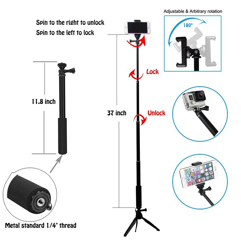 Штатив кронштейн для iPhone samsung Xiaomi huawei Мобильный телефон Смартфон Штатив для Gopro 8 держатель камеры штативы общего назначения