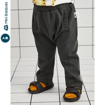 

Minibala Boys plus fleece thick trousers 2020 autumn big PP pants baby stretch warm pants