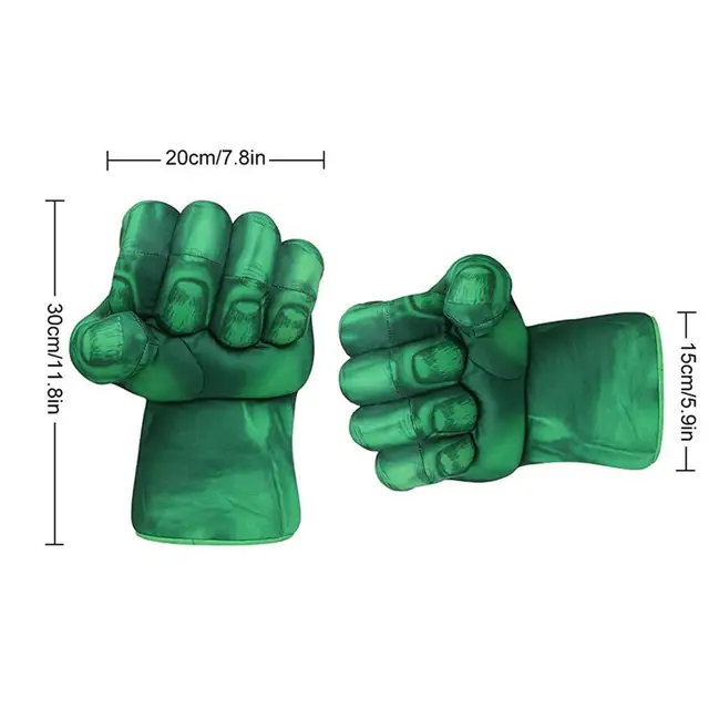 1 Pair 11.8inch Boxing Plush Gloves Fist Plush Toy Cosplay Hulk Costume For Party Halloween Props Children Kids Gift Feasible