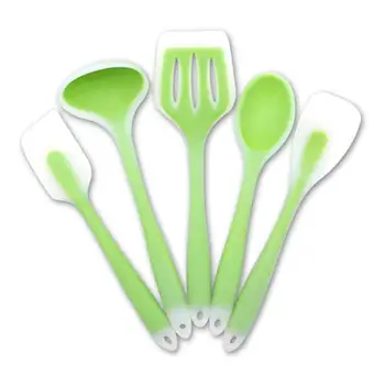 

5Pcs/Set Translucent Silicone Non-stick Soup Spoon Spatula Drain Shovel Cookware Tools