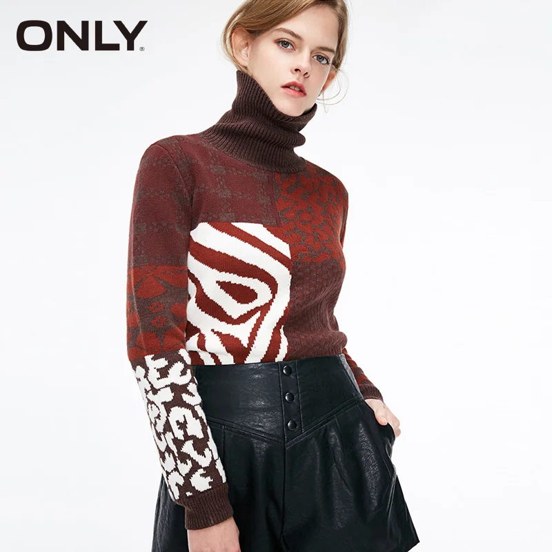 966.66руб. 54% СКИДКА|Только Ретро свободный с высоким воротником строчка цвет зимний женский свитер женский | 119113527 on AliExpress 