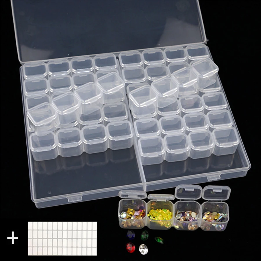 

8/28/56/64 Grids Storage Box 5D DIY Diamond Painting Embroidery Accessories Tools Jewelry Crystal Bead Organizer Case Container
