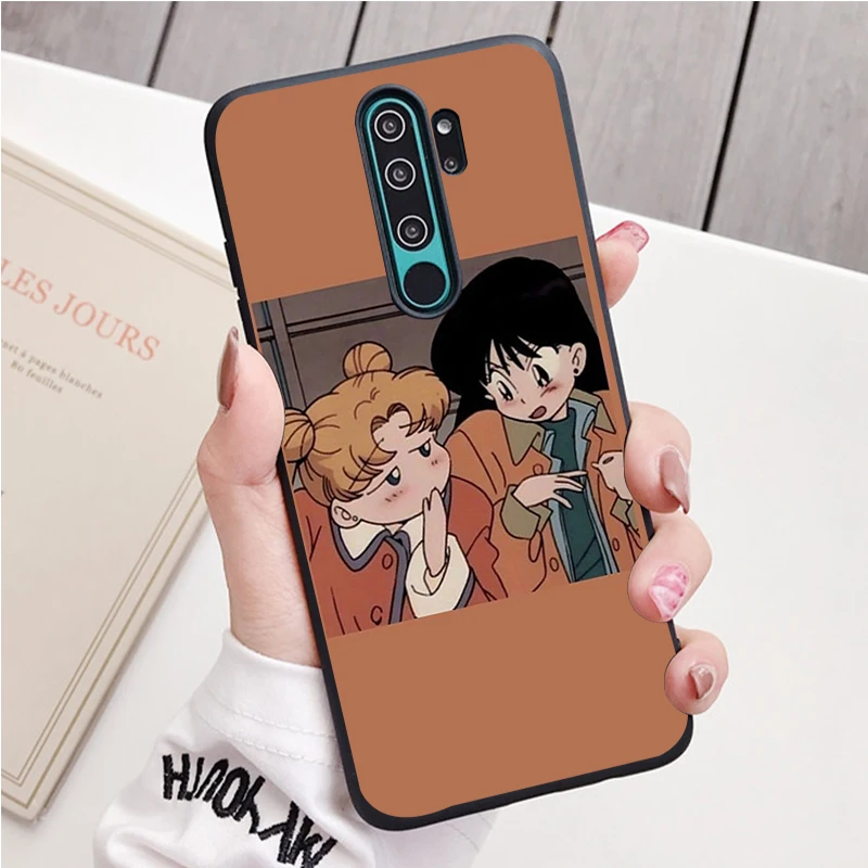 Anime black Silicone Phone Case For Redmi note 8 7 Pro S 8T for redmi 9 7A Cover xiaomi leather case hard