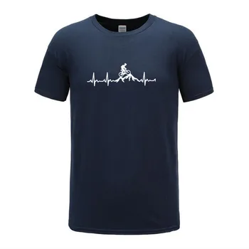 

Brand New Mountain Bike Heartbeat Funny MTB Dirt Bike T Shirt Plus Size Custom Short Sleeve Men's T-shirt Fashion Family Cotton