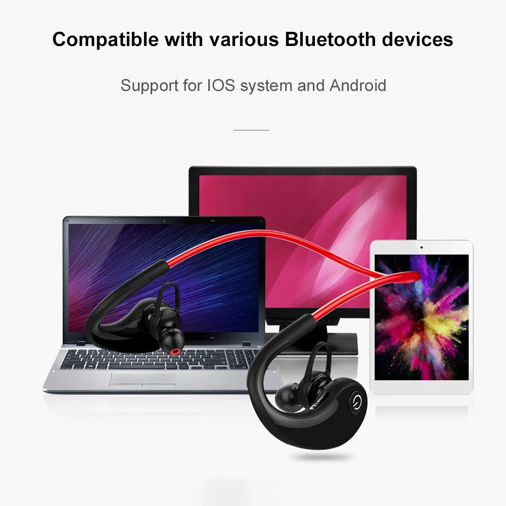 Универсальный беспроводной Bluetooth фитнес бег Водонепроницаемый гарнитура стерео музыка наушники