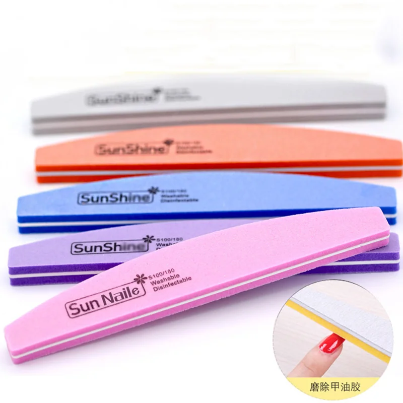 

10pcs Nail File Sponge Sandpaper Buffs For Nails Sanding Foam 100/180 Nail Files Buffer Emery Board Random Color
