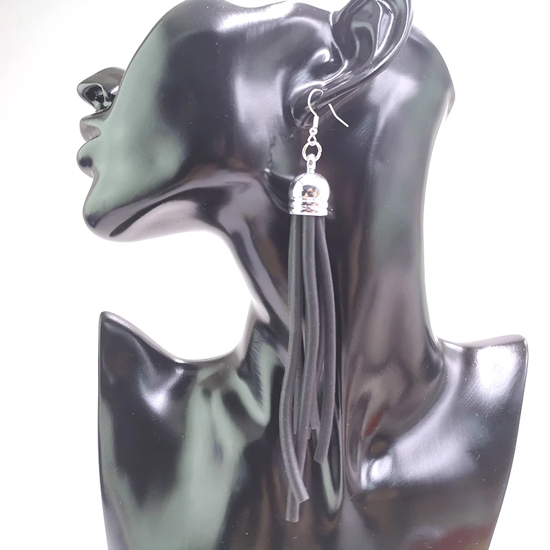 

YD&YDBZ Long Tassel Earrings Women Rubber Jewelry Black Drop Earrings Party Accessory Gift Girl Bohemia Ethnic Jewellery Earring